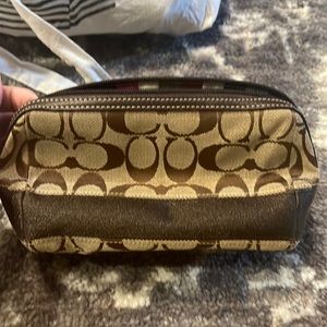 Coach signature stripe cosmetic case